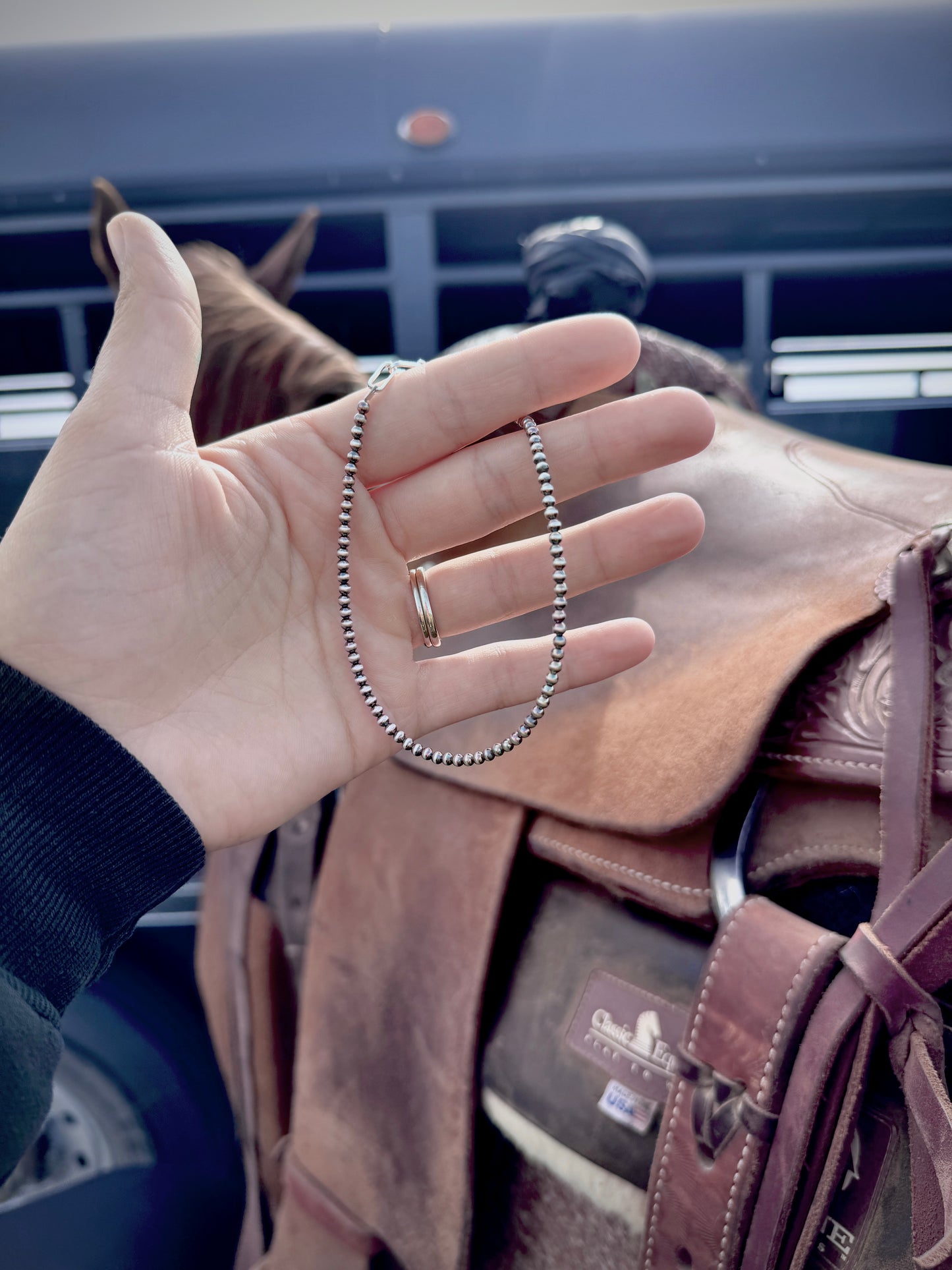 3mm - Sterling Silver Pearl Anklet