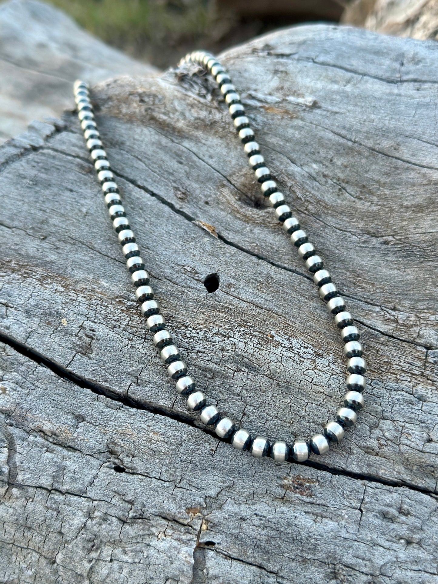 18” - 8 mm Sterling Silver Bead Necklace