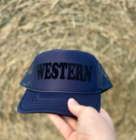 Western Trucker Hat - Navy