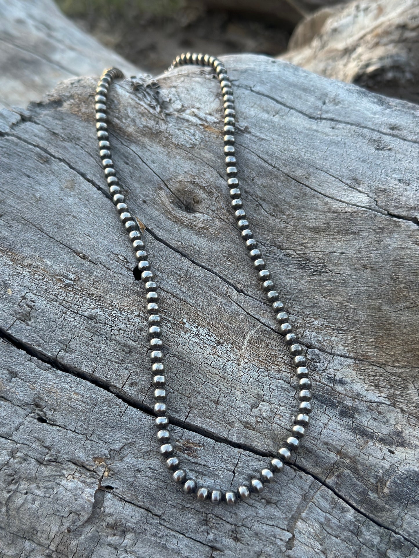 24” - 6 mm Sterling Silver Bead Necklace